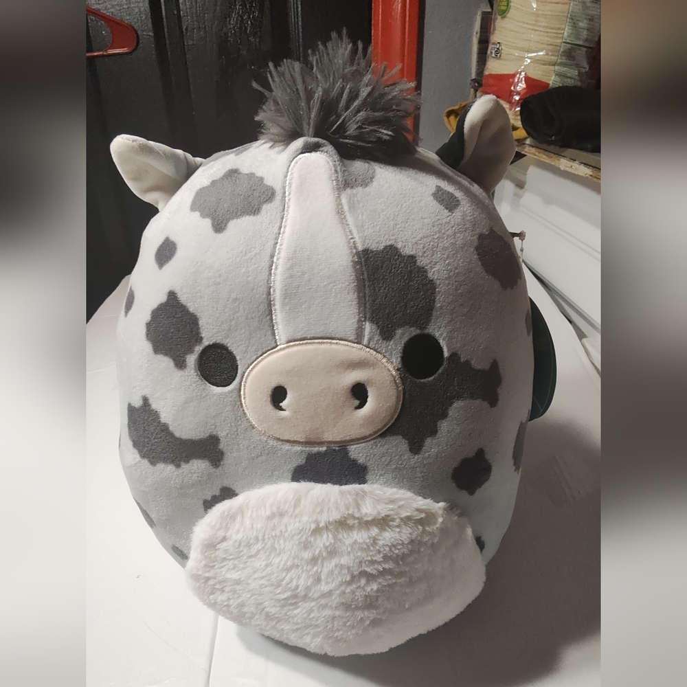 Squishmallows Black and White Cow Plush